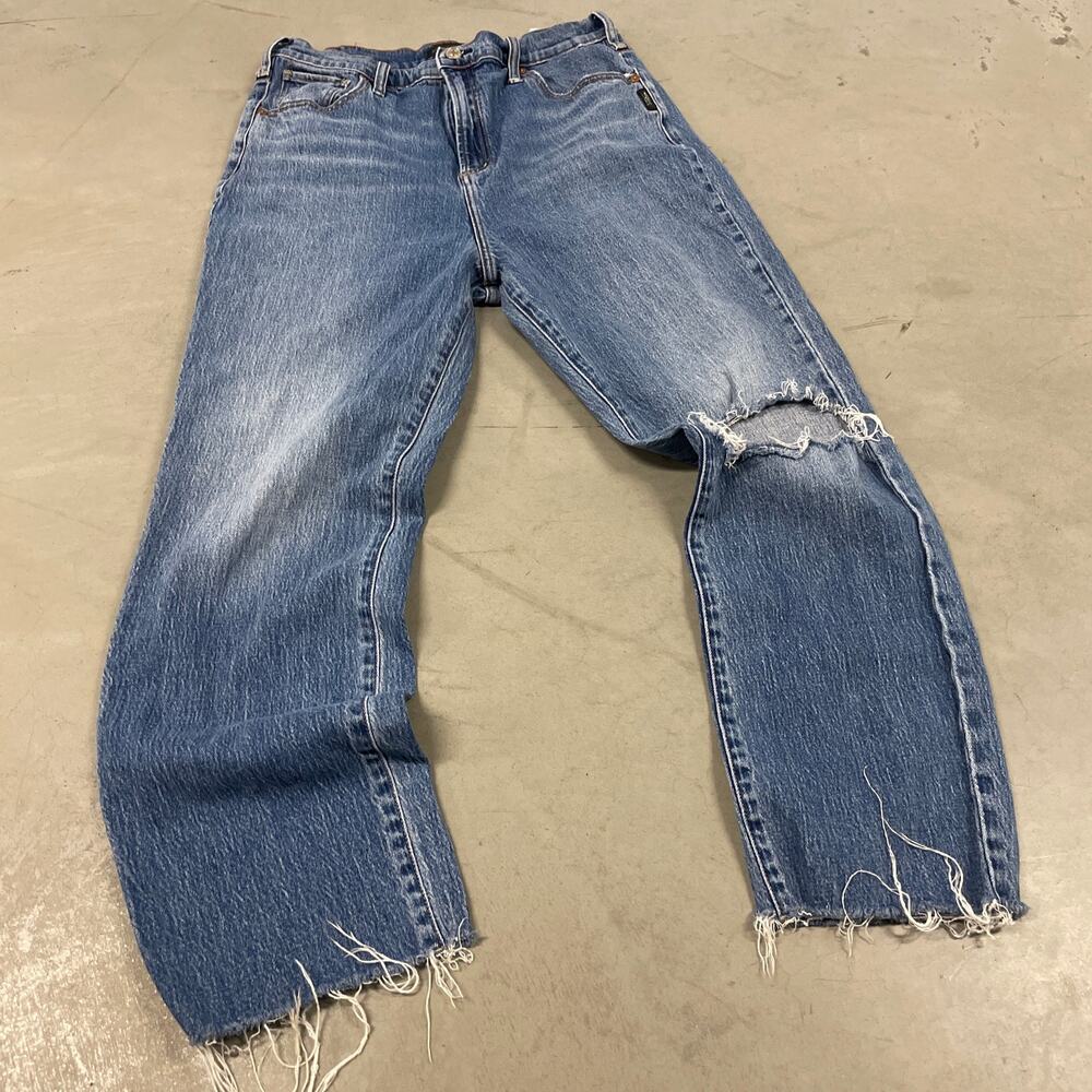 y2k silver brand western ripped cutoff jeans 32x28